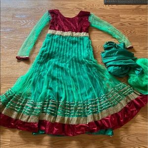 Anarkali Bollywood sari salwar kameez dupatta 3 pc